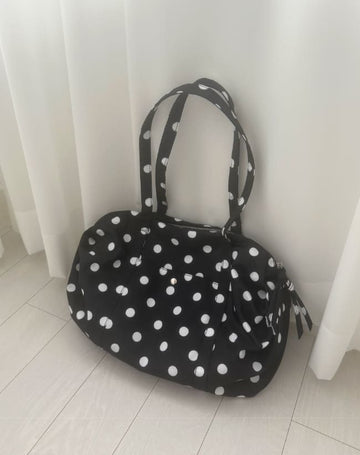 Pidil Dot Button Nylon Shoulder Bag